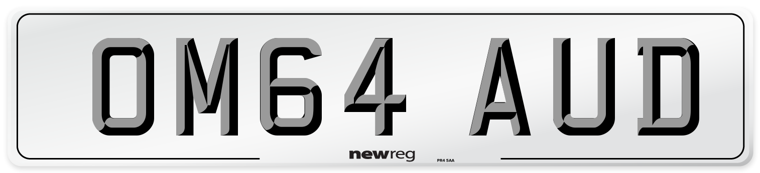 OM64 AUD Number Plate from New Reg
